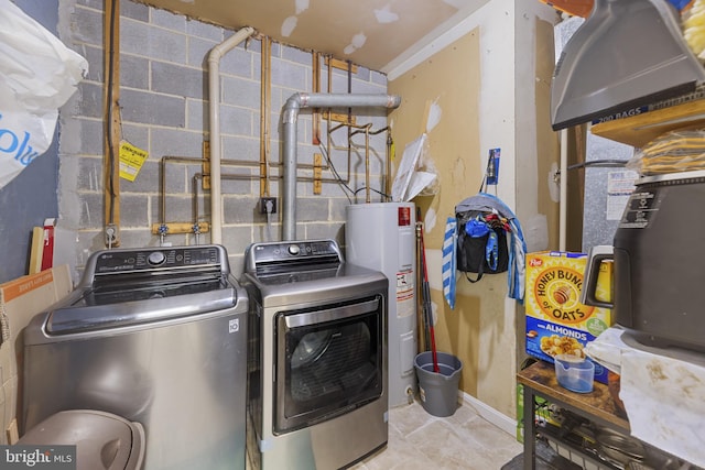 7233 Jillspring Ct Unit 18C, Springfield, VA 22152 - laundry room with water heater and washing machine and dryer