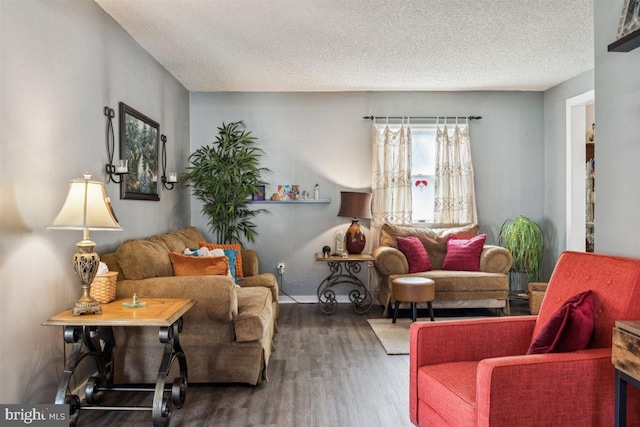 140 Grandview Ave, Hamilton, NJ 08620 - living area with wood finished floors, a textured ceiling, and baseboards