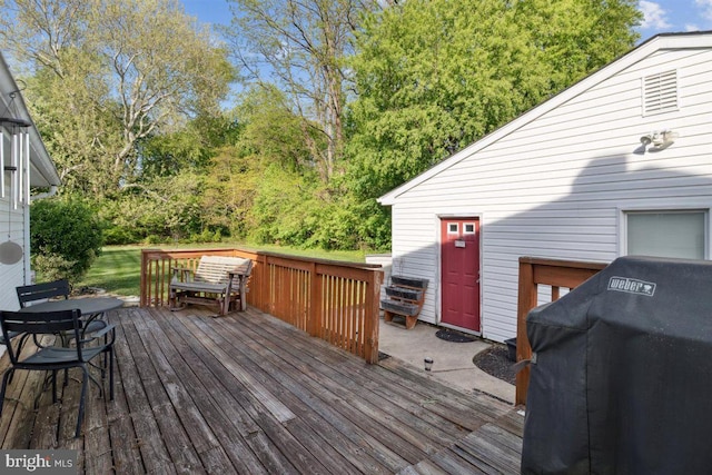 140 Grandview Ave, Hamilton, NJ 08620 - wooden deck featuring a grill and outdoor dining area