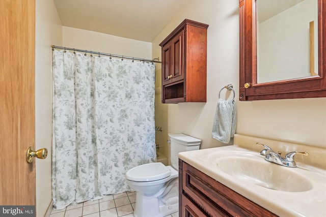 1176 Goldfinch Ln, Millersville, MD 21108 - bathroom with tile patterned floors, a shower with curtain, toilet, and vanity
