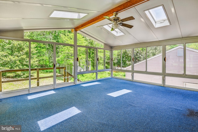 1176 Goldfinch Ln, Millersville, MD 21108 - unfurnished sunroom with a skylight and ceiling fan