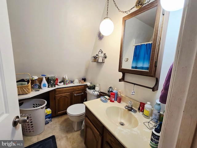 15 Weaver Ln, Brandywine, WV 26802 - bathroom with vanity, toilet, and tile patterned flooring