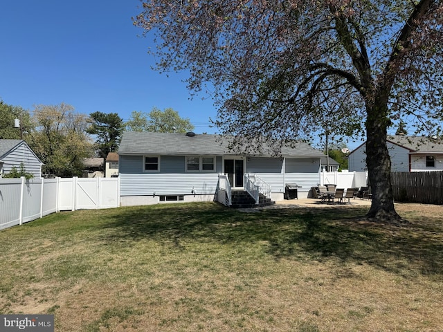 back of property with entry steps