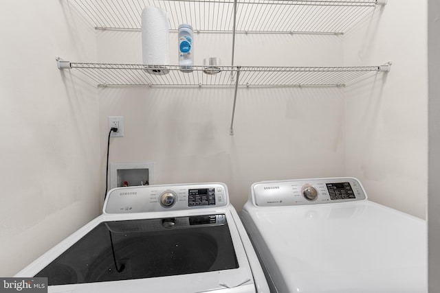 laundry area featuring independent washer and dryer