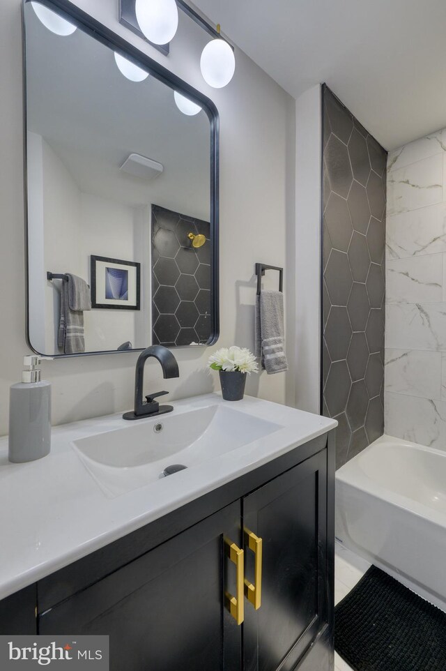 9815 Winands Rd, Randallstown, MD 21133 - bathroom featuring vanity and shower / bathtub combination