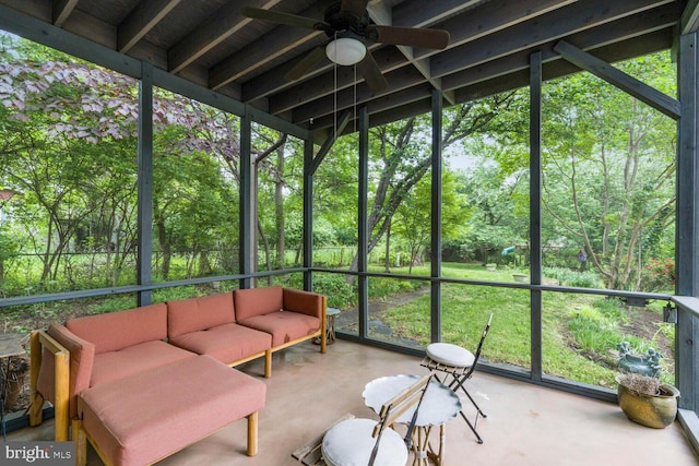 4901 40th Pl, Hyattsville, MD 20781 - sunroom with outdoor lounge area and a ceiling fan