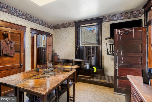 16 N Maple Ave, Smithsburg, MD 21783 - carpeted dining room featuring wallpapered walls