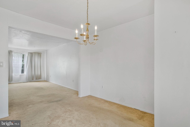 10734 Castleton Way, Upper Marlboro, MD 20774 - carpeted spare room featuring a chandelier and baseboards