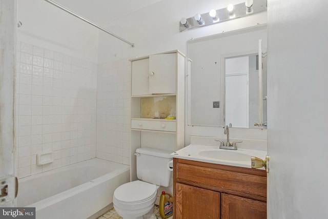 10734 Castleton Way, Upper Marlboro, MD 20774 - full bathroom with toilet, vanity,  shower combination, and tile patterned floors