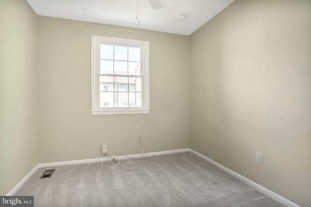 9807 Spillway Ct, Burke, VA 22015 - spare room with carpet floors, baseboards, ceiling fan, and a smoke detector