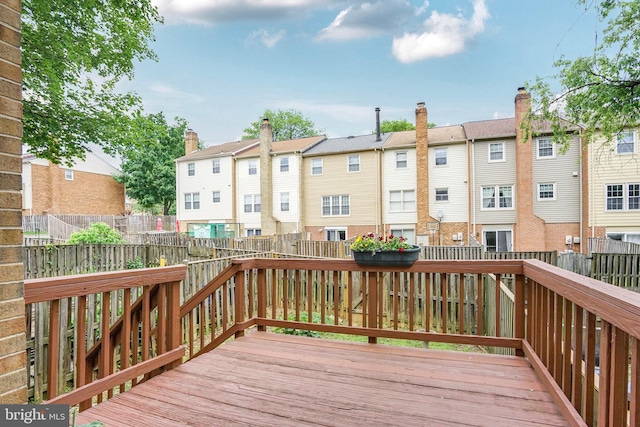 9807 Spillway Ct, Burke, VA 22015 - wooden terrace with a residential view and a fenced backyard