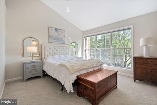 45 Arell Ct, Alexandria, VA 22304 - bedroom with light colored carpet, baseboards, and vaulted ceiling