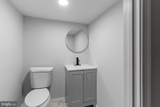 1906 Durfor St, Philadelphia, PA 19145 - half bath with marble finish floors, toilet, vanity, and baseboards