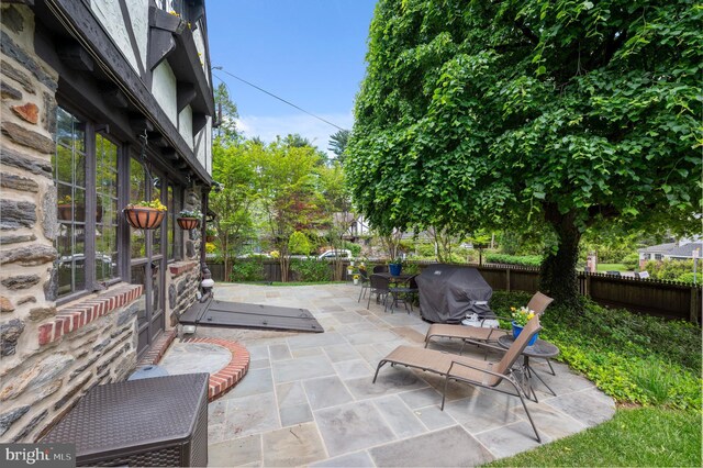 410 Arthurs Round Table, Wynnewood, PA 19096 - fenced backyard with grilling area and a patio