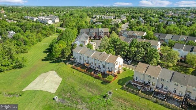 aerial perspective of suburban area