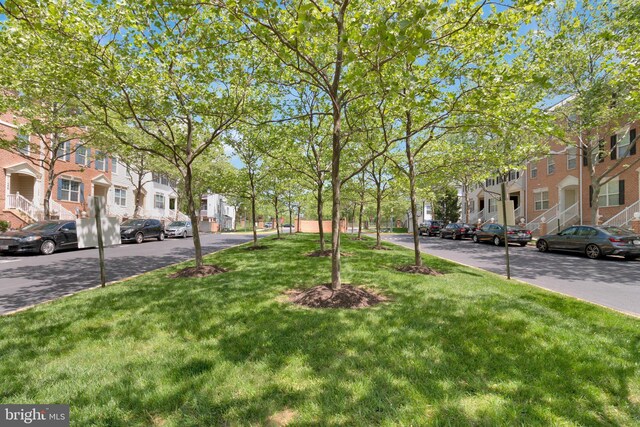 view of community featuring a residential view and a yard