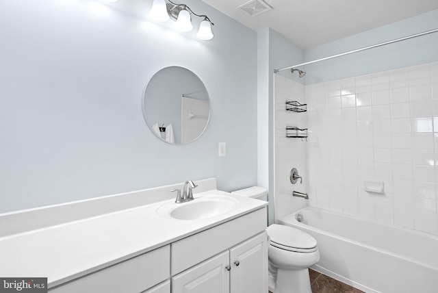 43127 Rocks Way, Leesburg, VA 20176 - bathroom featuring toilet, vanity, and bathing tub / shower combination