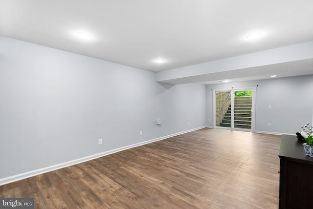 43127 Rocks Way, Leesburg, VA 20176 - unfurnished room with wood finished floors, baseboards, and recessed lighting