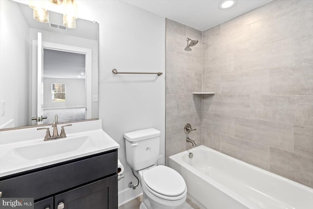 6741 Ginseng Ln, King George, VA 22485 - full bath with toilet, vanity, washtub / shower combination, and recessed lighting