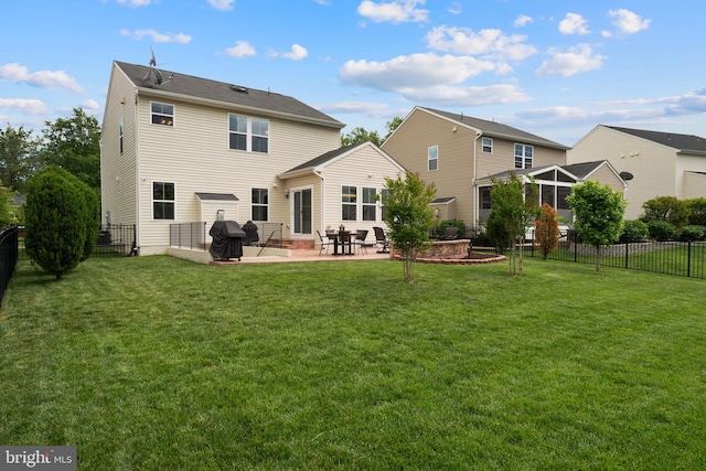 back of house with a patio area