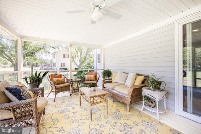 26882 Pratt Rd, Salisbury, MD 21801 - sunroom / solarium with an outdoor living space and ceiling fan