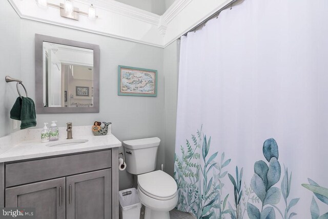 111 Central Parke E, Ocean Pines, MD 21811 - bathroom featuring toilet, vanity, and a shower with shower curtain