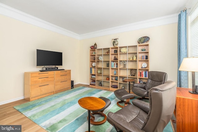 111 Central Parke E, Ocean Pines, MD 21811 - living area with ornamental molding, light wood-style flooring, and baseboards