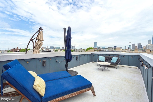 view of patio / terrace featuring a view of skyline