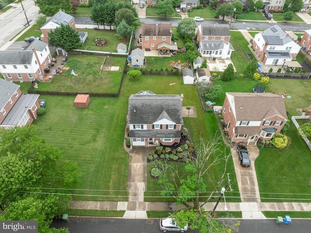 aerial view of residential area