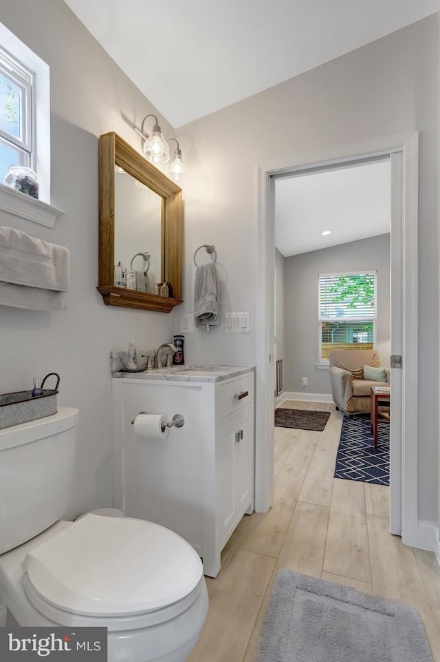 2914 6th St S, Arlington, VA 22204 - bathroom featuring wood finished floors, toilet, and vanity