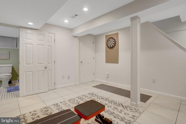 2914 6th St S, Arlington, VA 22204 - finished basement featuring tile patterned flooring, baseboards, and recessed lighting