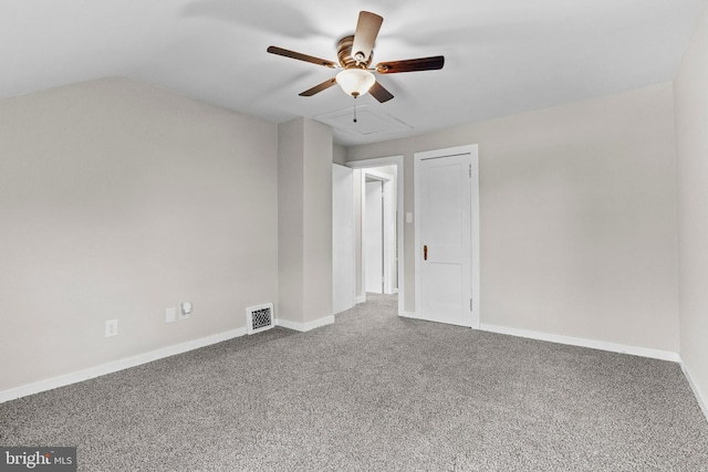 537 Baer Ave, Hanover, PA 17331 - additional living space with ceiling fan, carpet, baseboards, and vaulted ceiling