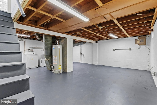 537 Baer Ave, Hanover, PA 17331 - unfinished below grade area with water heater and washing machine and dryer