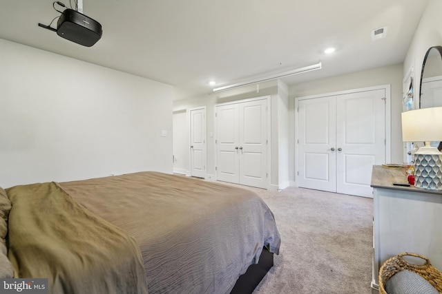 7853 Bluelick Run Rd, Baltimore, MD 21244 - bedroom featuring multiple closets, carpet flooring, and recessed lighting