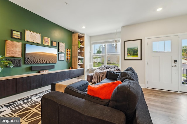 7853 Bluelick Run Rd, Baltimore, MD 21244 - living room with recessed lighting and wood finished floors