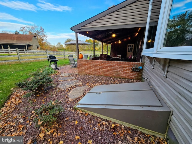 view of patio with area for grilling
