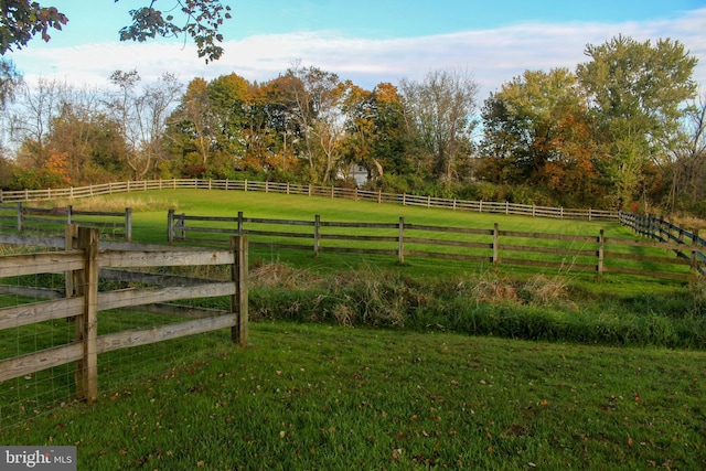 view of yard with a view of rural / pastoral area