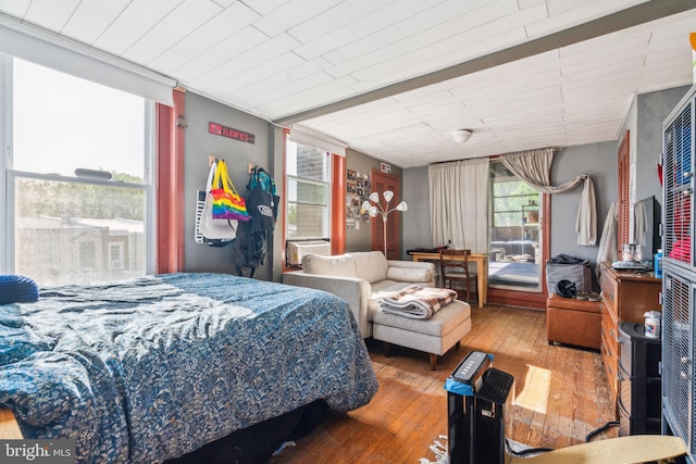 bedroom featuring wood-type flooring