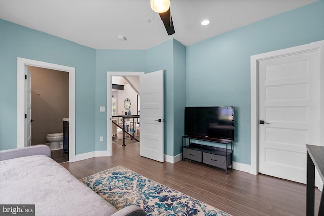 36 Boone Trl, Severna Park, MD 21146 - bedroom featuring dark wood-style flooring, baseboards, and connected bathroom
