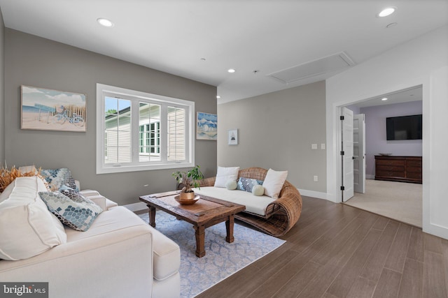 36 Boone Trl, Severna Park, MD 21146 - living room with wood finished floors, recessed lighting, and baseboards
