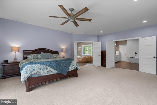 36 Boone Trl, Severna Park, MD 21146 - bedroom featuring carpet flooring, recessed lighting, and ceiling fan