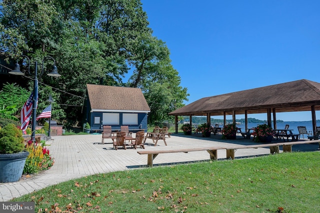 36 Boone Trl, Severna Park, MD 21146 - surrounding community with a lawn, a gazebo, and a wooden deck