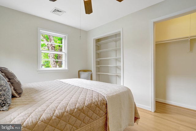 1807 N Barton St, Arlington, VA 22201 - bedroom featuring light wood-style floors, baseboards, and a ceiling fan