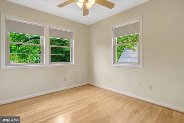 1807 N Barton St, Arlington, VA 22201 - empty room featuring a ceiling fan, hardwood / wood-style flooring, and baseboards