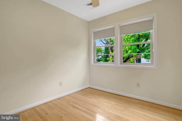 1807 N Barton St, Arlington, VA 22201 - unfurnished room with baseboards, light wood-style floors, and ceiling fan
