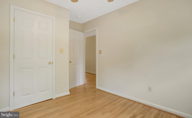 1807 N Barton St, Arlington, VA 22201 - unfurnished bedroom featuring light wood-style floors, baseboards, and ceiling fan