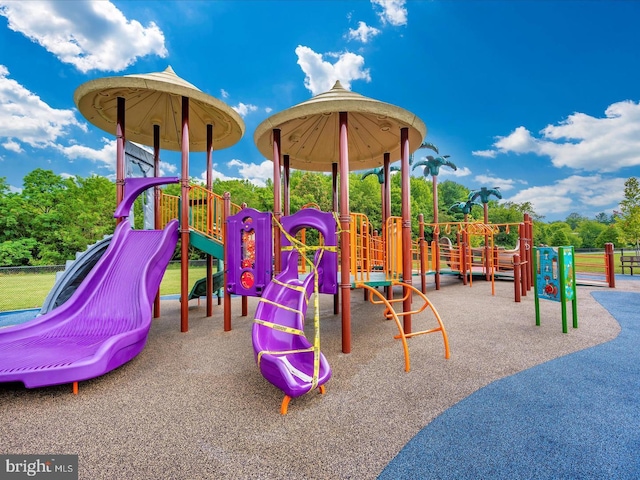 communal playground with fence