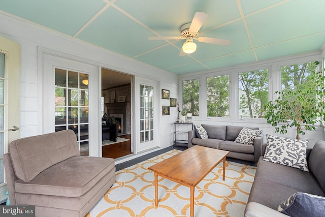 sunroom with french doors and healthy amount of natural light