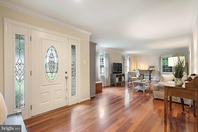 5731 Wooden Spoon Ct, Burke, VA 22015 - entrance foyer featuring hardwood / wood-style flooring, ornamental molding, and baseboards