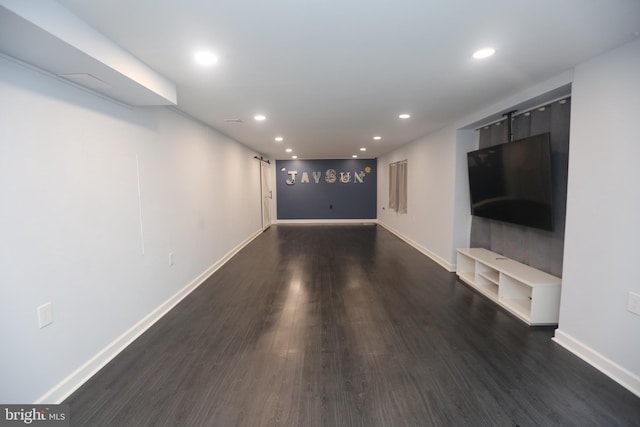 16 Cotswold Way, Sewell, NJ 08080 - unfurnished living room featuring dark wood-style floors, recessed lighting, and baseboards
